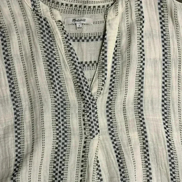 Madewell Lightspun Lakeline Popover Shirt in Jacquard Stripe Small - Picture 4 of 5